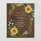 Rustieke BOHO Zonnebloemen Groene Huwelijksdecorat (Voorkant)