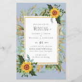 Rustieke BOHO Zonnebloemen Groene Huwelijksdecorat (Voorkant)