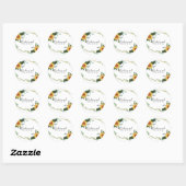 Rustieke BOHO Zonnebloemen Groene Huwelijksdecorat Ronde Sticker (Vel)