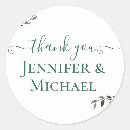 Rustieke BOHO Zonnebloemen Groene Huwelijksdecorat Ronde Sticker (Voorkant)