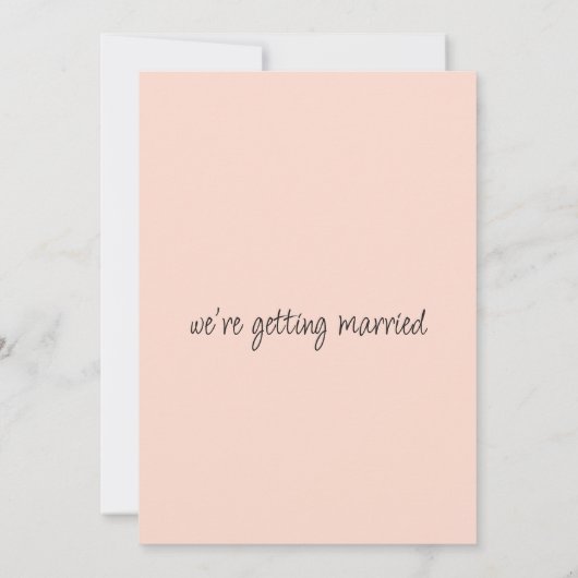 Rustieke boho zwart roze koraal ivoor bloemenbruil kaart (Achterkant)