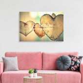 Rustieke Bokeh Harten “Ik beloof je mijn hart” Canvas Afdruk (Insitu (Woonkamer))