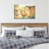 Rustieke Bokeh Harten “Ik beloof je mijn hart” Canvas Afdruk (Insitu (Slaapkamer))