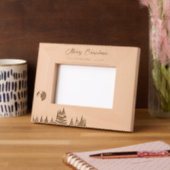 Rustieke bomen en maan Vrolijke kerstvakantie Gegraveerde Lijstjes (Links)