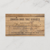Rustieke bomen houten plank visitekaartje (Achterkant)