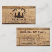 Rustieke bomen houten plank visitekaartje (Voorkant / Achterkant)