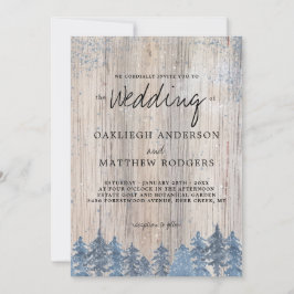 Rustieke bomen Snowy Winter Forest Wedding Kaart
