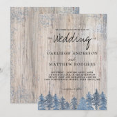 Rustieke bomen Snowy Winter Forest Wedding Kaart (Voorkant / Achterkant)