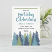 Rustieke bomen verjaardagsuitnodiging kaart (Staand voorkant)