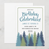 Rustieke bomen verjaardagsuitnodiging kaart (Voorkant / Achterkant)