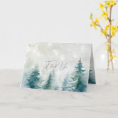 Rustieke bomen winter bos bruiloft dank u kaart (Gele Bloem)