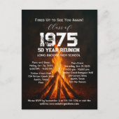 Rustieke Bonfire Black High School Class Reunion Briefkaart (Voorkant)