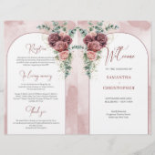 Rustieke boog bordeaux blozen rozen eucalyptus gev (Voorkant)