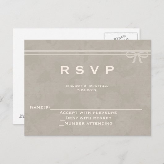 Rustieke boog bruiloft RSVP kaarten (Voorkant / Achterkant)