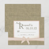 Rustieke Boog en Burlap Bruiloft Reactie RSVP Kaartje (Voorkant / Achterkant)