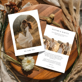 Rustieke Boog Foto Elopement We Said Yes Huwelijk Aankondiging