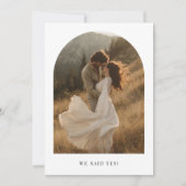 Rustieke Boog Foto Elopement We Zeiden Ja Huwelijk Aankondiging (Voorkant)