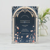 rustieke boog groen Floral Art Nouveau Kaart (Staand voorkant)