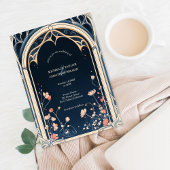 rustieke boog groen Floral Art Nouveau Kaart