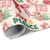 Rustieke boog kerstvreugde vakantie cadeau cadeaupapier (Rol Hoek)