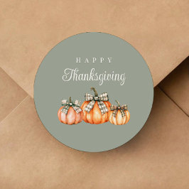 Rustieke Boog Pompoenen Prettig Thanksgiving Ronde Sticker