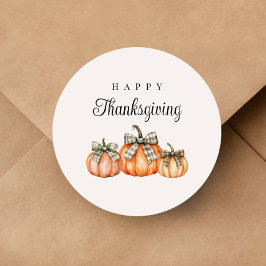 Rustieke Boog Pompoenen Prettig Thanksgiving Ronde Sticker