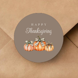 Rustieke Boog Pompoenen Prettig Thanksgiving Ronde Sticker