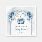 Rustieke boog stoffige blauwe en gouden pompoen bl servet (Voorkant)