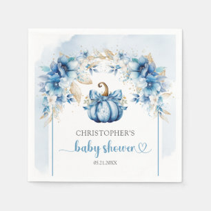 Rustieke boog stoffige blauwe en gouden pompoen bl servet