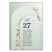 Rustieke boog stoffige groene bladeren blos bloese kaart (Achterkant)