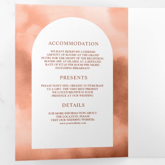 Rustieke boog woestijn cactus terracotta potten br drieluik uitnodiging (Binnenzijde eerst)