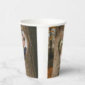 Rustieke Boom Bark Hart Foto Wedding Papieren Bekers (Rechts)