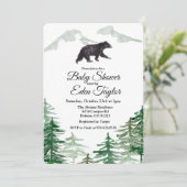 Rustieke Boom Beer Baby shower Invitation Kaart (Staand voorkant)
