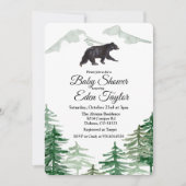 Rustieke Boom Beer Baby shower Invitation Kaart (Voorkant)