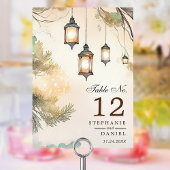 Rustieke Boom Botanische Lantaarn Lichten Bruiloft Kaart