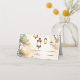 Rustieke Boom Botanische Lantaarn Lichtjes Bruilof Plaatskaartje