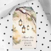 Rustieke Boom Botanische Lantaarn Trouw Dank Je Cadeaulabel