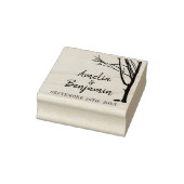 Rustieke boom bruid bruidegom namen bruiloft rubberstempel (Stempel)