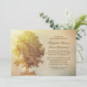 Rustieke boom bruiloft uitnodigingen (Staand voorkant)