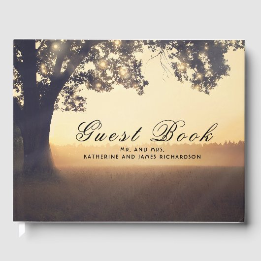 Rustieke boom droom zomer bruiloft gastenboek (Voorkant)