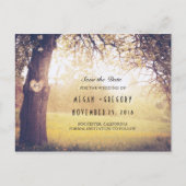 Rustieke boom en gesneden hart Save the Date Aankondigingskaart (Voorkant)