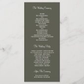 Rustieke boom en liefde vogels bruiloft programma' programmakaart (Achterkant)