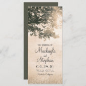 Rustieke boom en liefde vogels bruiloft programma' programmakaart (Voorkant / Achterkant)