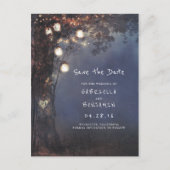 Rustieke boom en Mason Jar Lights Save the Date Aankondigingskaart (Voorkant)
