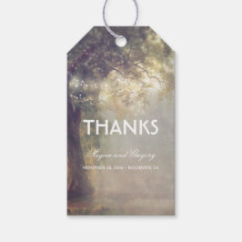 Rustieke Boom en String Lights Dreamy Bruiloft Cadeaulabel