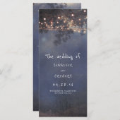 Rustieke Boom en String Lights Trouwprogramma's Programmakaart (Voorkant / Achterkant)