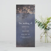 Rustieke Boom en String Lights Trouwprogramma's Programmakaart (Staand voorkant)