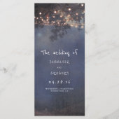 Rustieke Boom en String Lights Trouwprogramma's Programmakaart (Voorkant)