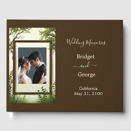 rustieke boom foto lijst bruiloft gastenboek (Voorkant)
