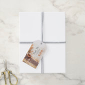 Rustieke boom gesneden hart val bruiloft cadeaulabel (Met Touw)